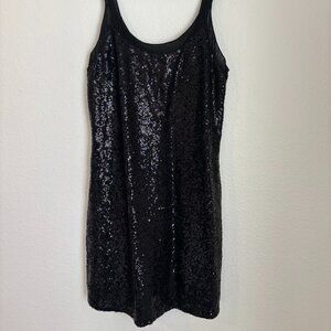 Sparkly Black Mini Dress - Size Small